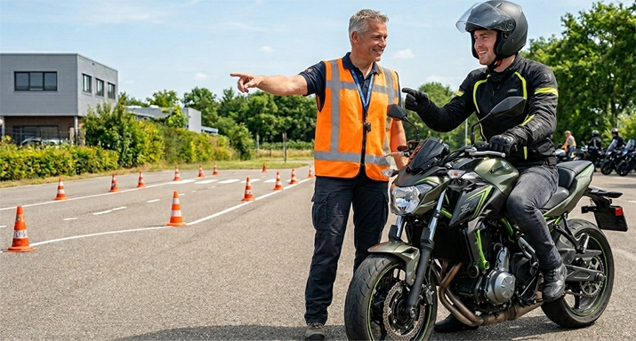 Combi-training motor bij Rijschool Just Safe